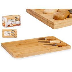 CONJ TABUA BAMBU COM 3 UTENSILIOS