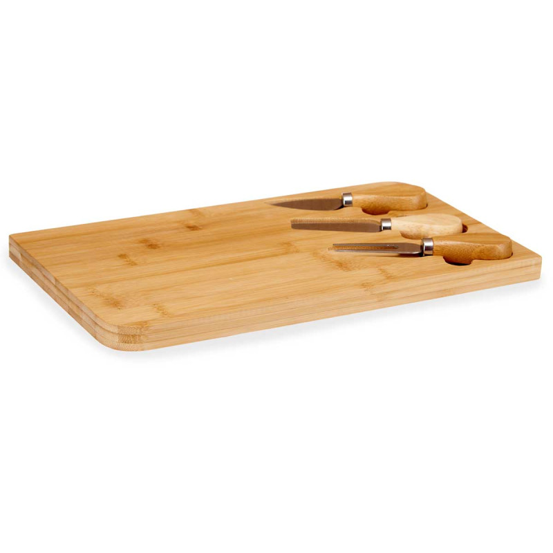 CONJ TABUA BAMBU COM 3 UTENSILIOS