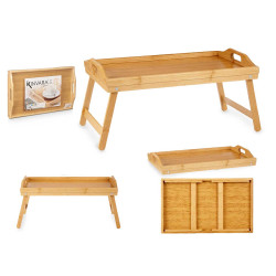 PLATEAU BAMBOU AVEC PIEDS PLIANTS 53X33X23 CM