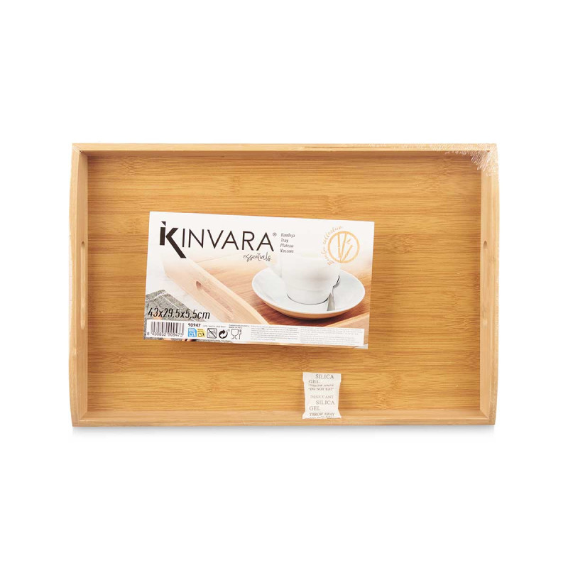 BAMBOO TRAY WITH HANDLES 43,7X29,5X5,5CM