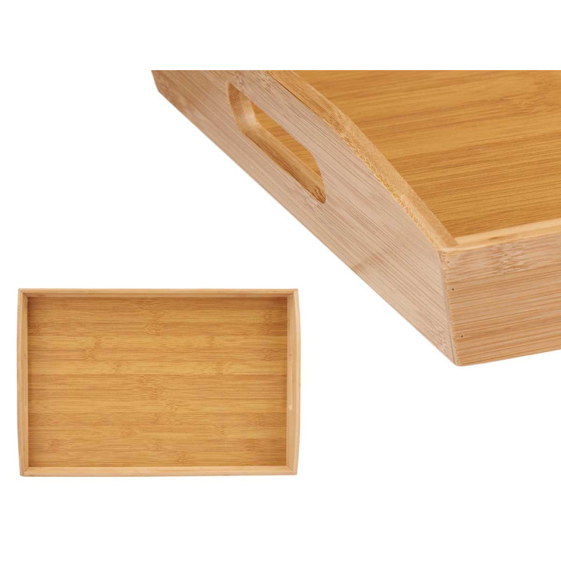 PLATEAU BAMBOU AVEC POIGNÉES 43,7X29,5X5,5CM