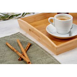 BAMBOO TRAY WITH HANDLES 43,7X29,5X5,5CM