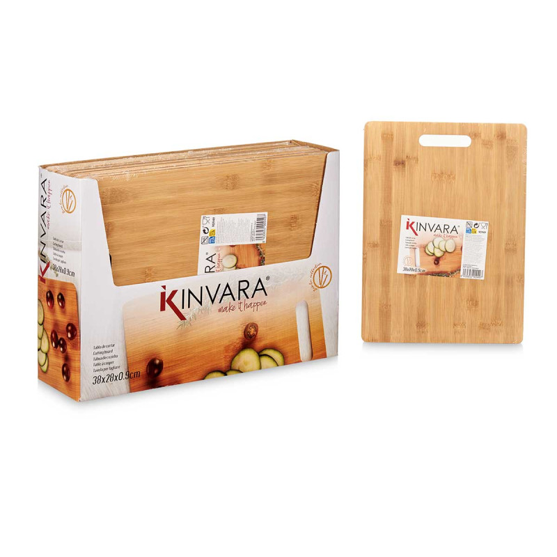 TAGLIERE BAMBÙ RETTANGOLARE CON MANICO 30X23 CM