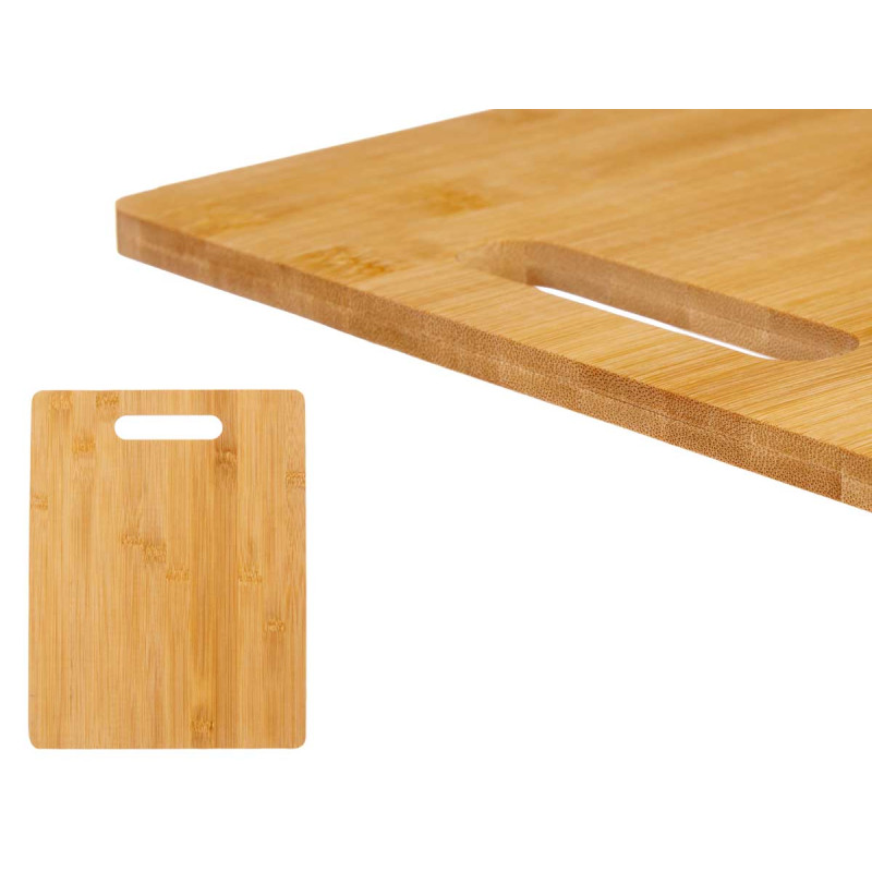 TAGLIERE BAMBÙ RETTANGOLARE CON MANICO 30X23 CM