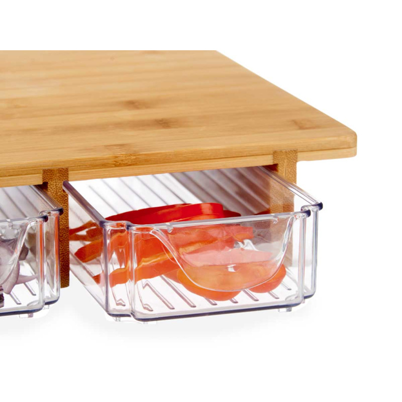 PLANCHE BAMBOU AVEC 3 COMPARTIMENTS 40X28X6CM