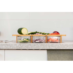 BAMBOO BOARD WITH 3 COMPARTMENTS 40X28X6 CM