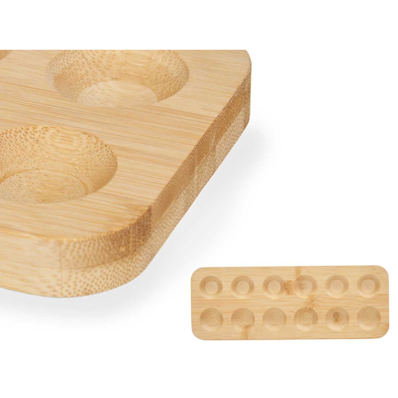 CAIXA BAMBU PARA 12 OVOS 40 CM
