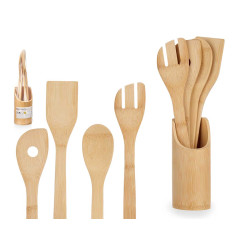 SUPPORTO 5 PZ UTENSILI BAMBÙ