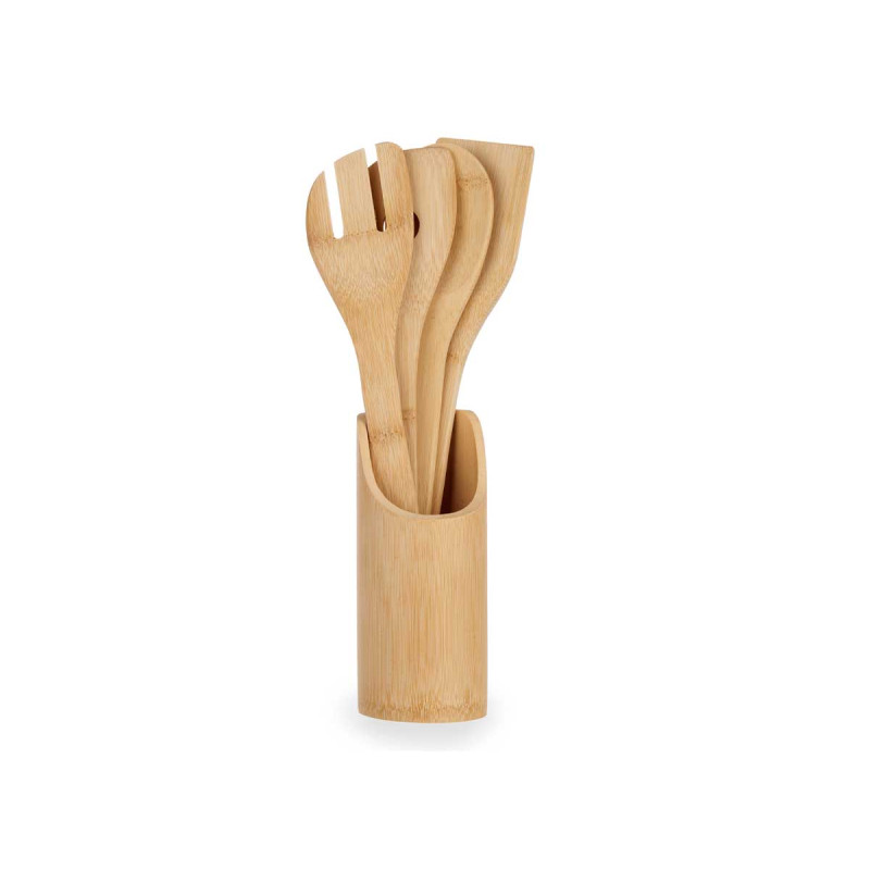SOPORTE 5 PZS UTENSILIOS BAMBU