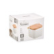 WHITE CERAMIC SALT SHAKER WITH BAMBOO LID