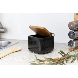 SALIERA CERAMICA NERO TAPPO BAMBÙ