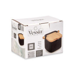 ZUCCHERIERA CERAMICA NERA COPERCHIO BAMBÙ