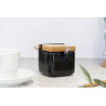 ZUCCHERIERA CERAMICA NERA COPERCHIO BAMBÙ