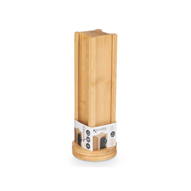 SUPORTE GRANDE CAPSULAS GIRATORIO EM BAMBU 