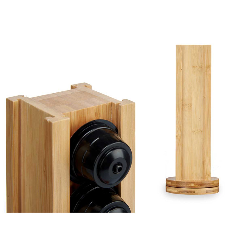 PORTE-CAPSULES ROTATIF EN BAMBOU GRANDE CAPSULES