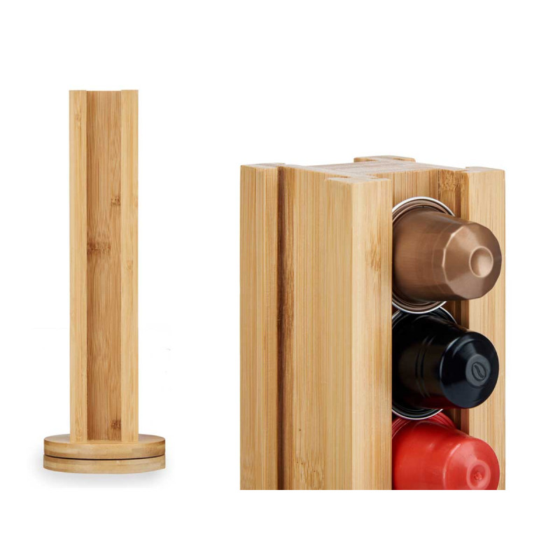 PORTE-CAPSULES ROTATIF EN BAMBOU PETITE CAPSULE