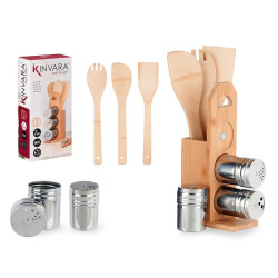 SET 7 PZS BAMBU SOPORTE PALAS ESPECIEROS
