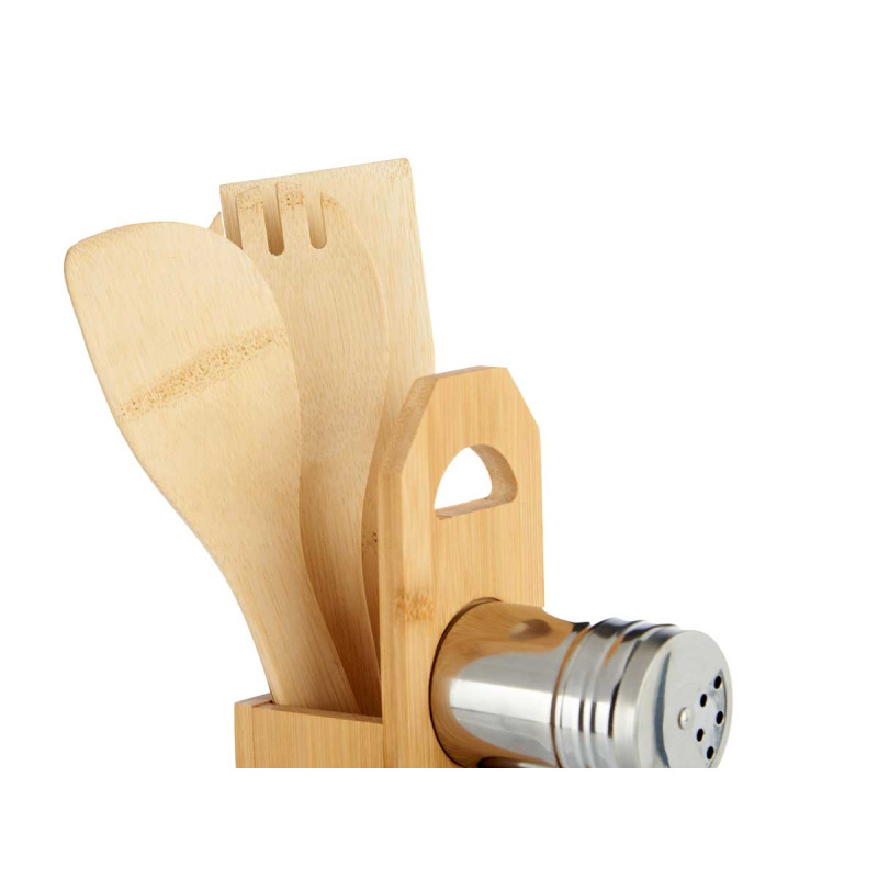 SET 7 PZS BAMBU SOPORTE PALAS ESPECIEROS