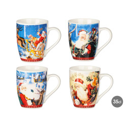 TAZA NAVIDAD VERDE REGALOS SURT 4 350ML