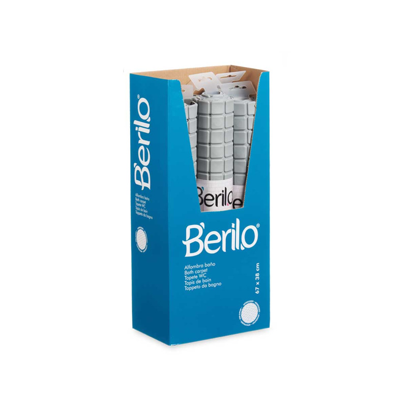 TAPPETINO BAGNO ANTISCIVOLO QUADRI GRIGIO GRAN