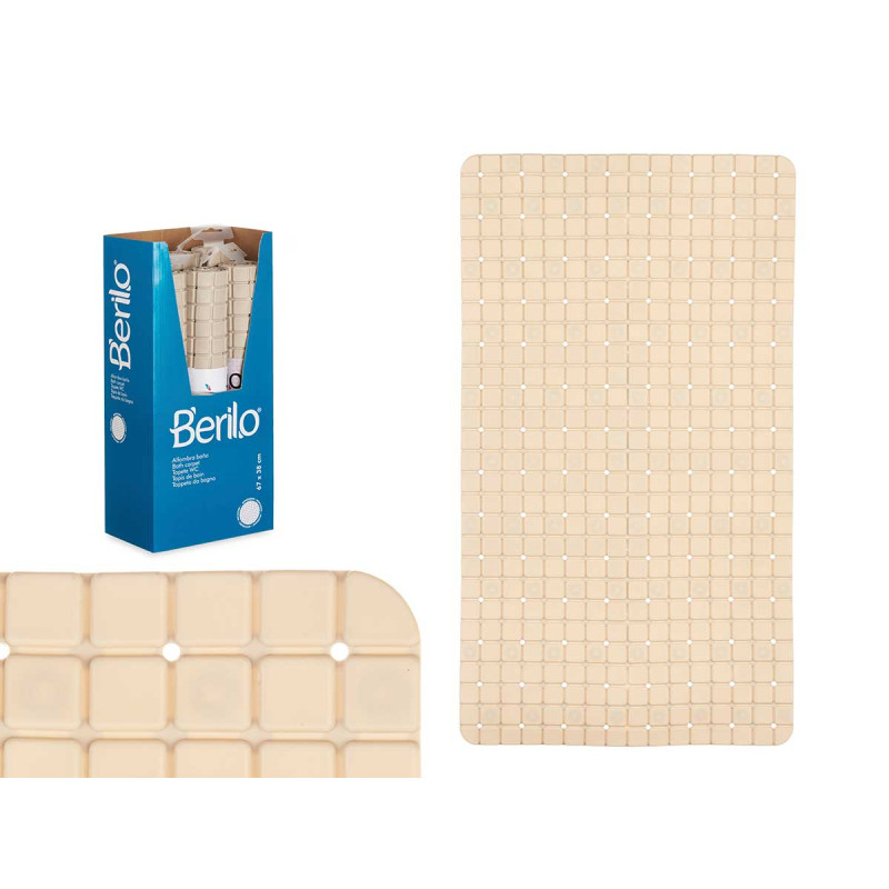 TAPETE WC ANTIDERRAPANTE QUADRADOS BEIGE GRD