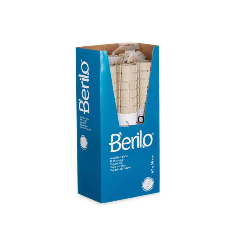 TAPETE WC ANTIDERRAPANTE QUADRADOS BEIGE GRD