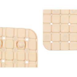 TAPETE WC ANTIDERRAPANTE QUADRADOS BEIGE GRD