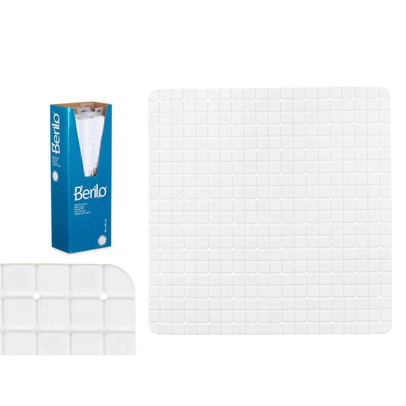 ANTI-SLIP BATH MAT SQUARES WHITE SMALL