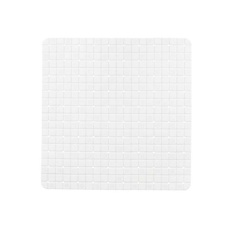 TAPPETINO BAGNO ANTISCIVOLO QUADRI BIANCO PICC