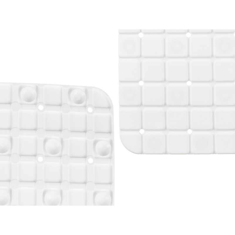 TAPPETINO BAGNO ANTISCIVOLO QUADRI BIANCO PICC