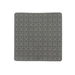 TAPPETINO BAGNO ANTISCIVOLO QUADRI GRIGIO PICC