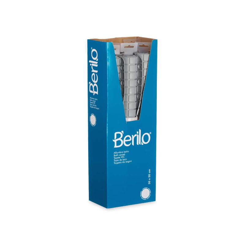 TAPETE WC ANTIDERRAPANTE QUADRADOS CINZENTO PEQ