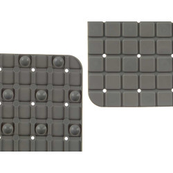 ANTI-SLIP BATH MAT SQUARES GREY SMALL