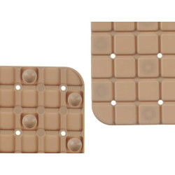 TAPETE WC ANTIDERRAPANTE QUADRADOS BEIGE PEQ
