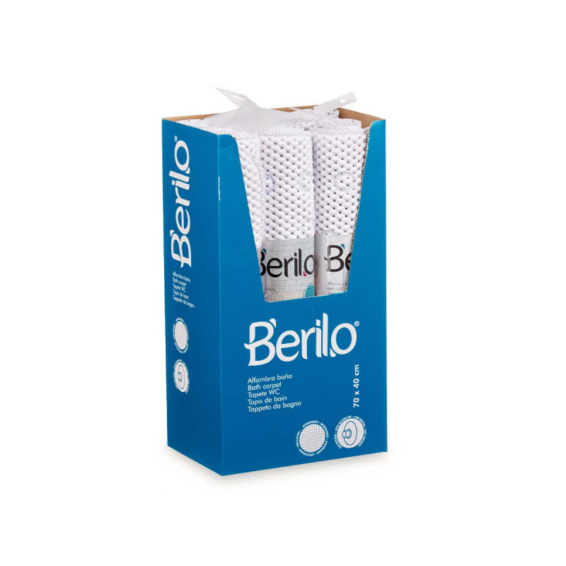 TAPIS BAIN ANTIDÉRAPANT CAOUTCHOUC BLANC GRAND