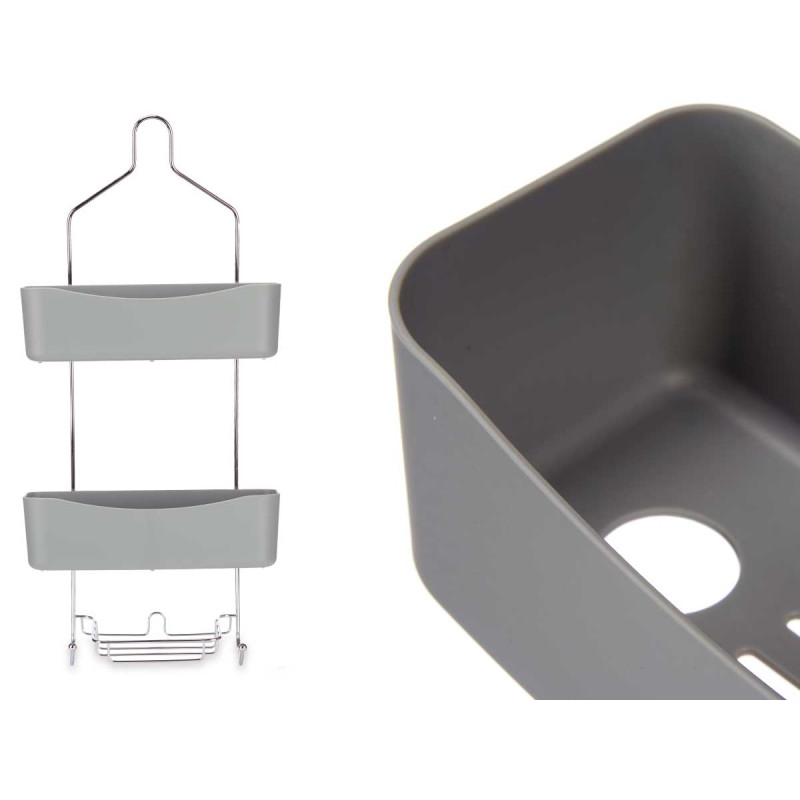 2 TIER SHOWER SHELF GREY