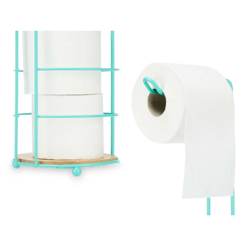 SUPORTE PORTA ROLOS WC BAMBU DEPOSITO VERDE MENTA