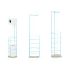 ROLL HOLDER BAMBOO METAL W/BLUE TANK 