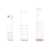 ROLL HOLDER BAMBOO METAL W/PINK TANK 
