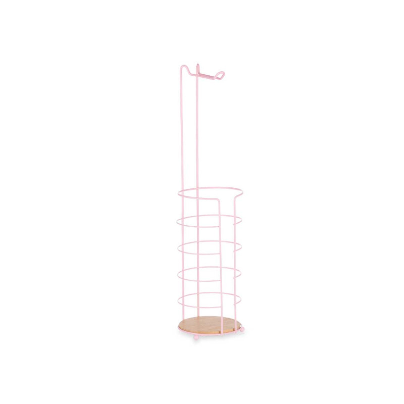 SUPORTE PORTA ROLOS WC BAMBU DEPOSITO ROSA
