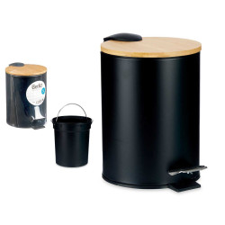 CESTINO MERALLO COPERCHIO BAMBÙ 3L NERO