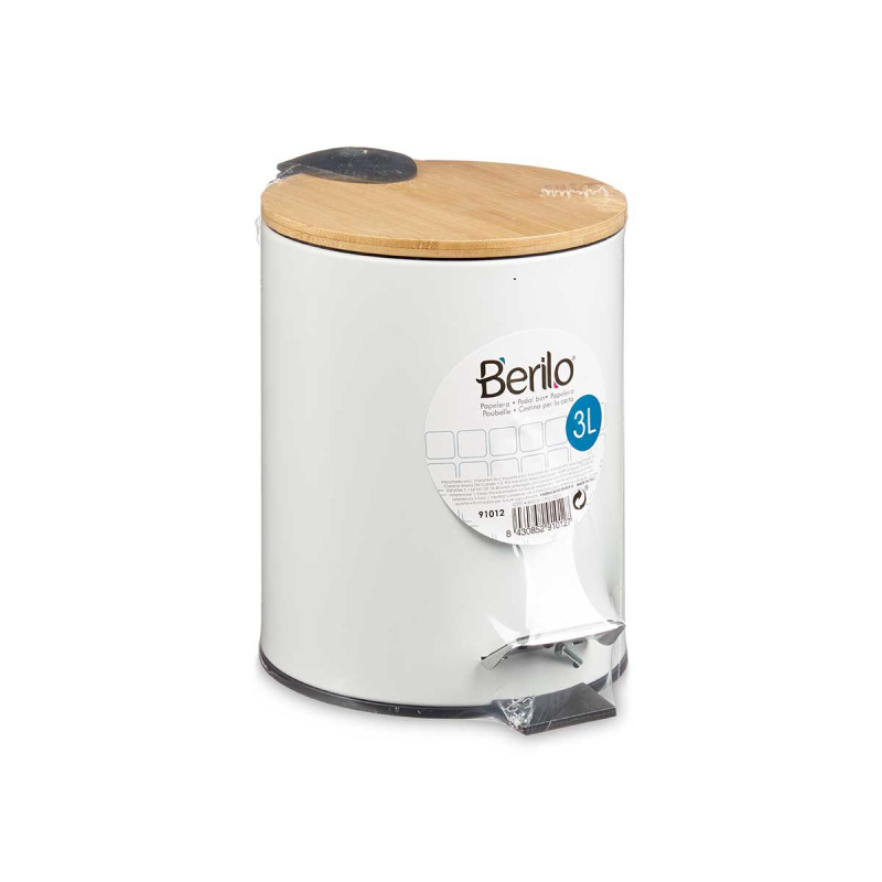 CESTINO MERALLO COPERCHIO BAMBÙ 3L BIANCO