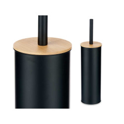 ESCOBILLERO METAL TAPA BAMBU NEGRO