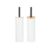 BROSSE TOILETTE MÉTAL COUVERCLE EN BAMBOU BLANC