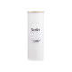 BROSSE TOILETTE MÉTAL COUVERCLE EN BAMBOU BLANC
