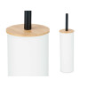 BROSSE TOILETTE MÉTAL COUVERCLE EN BAMBOU BLANC