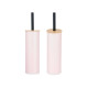BROSSE TOILETTE MÉTAL COUVERCLE EN BAMBOU ROSE