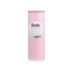 BROSSE TOILETTE MÉTAL COUVERCLE EN BAMBOU ROSE