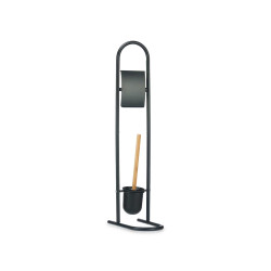 PORTARROLLO ESCOBILLA METAL BAMBU NEGRO