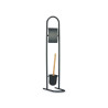 PORTE-ROULEAU/BROSSE TOILETTE MÉTAL BAMBOU NOIR